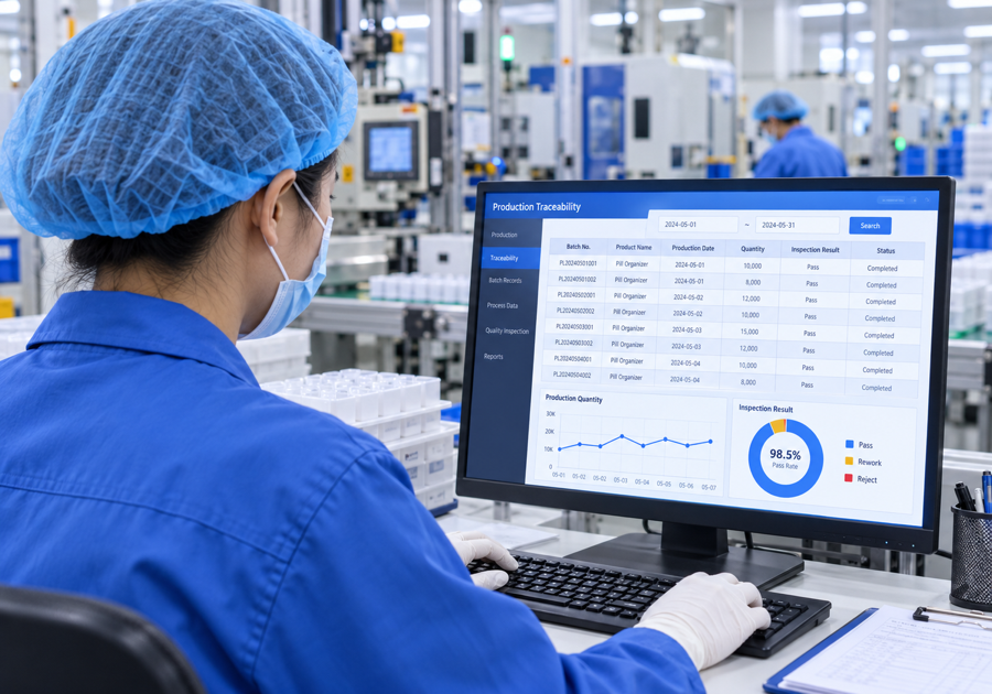 Traceable production records managed by quality control staff