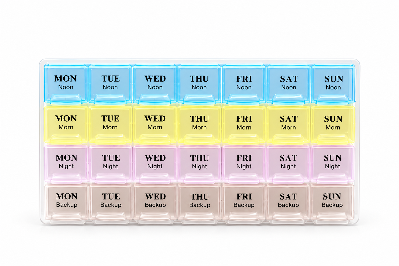 SY-017 Four-Times-Daily 28-Compartment Pill Organizer