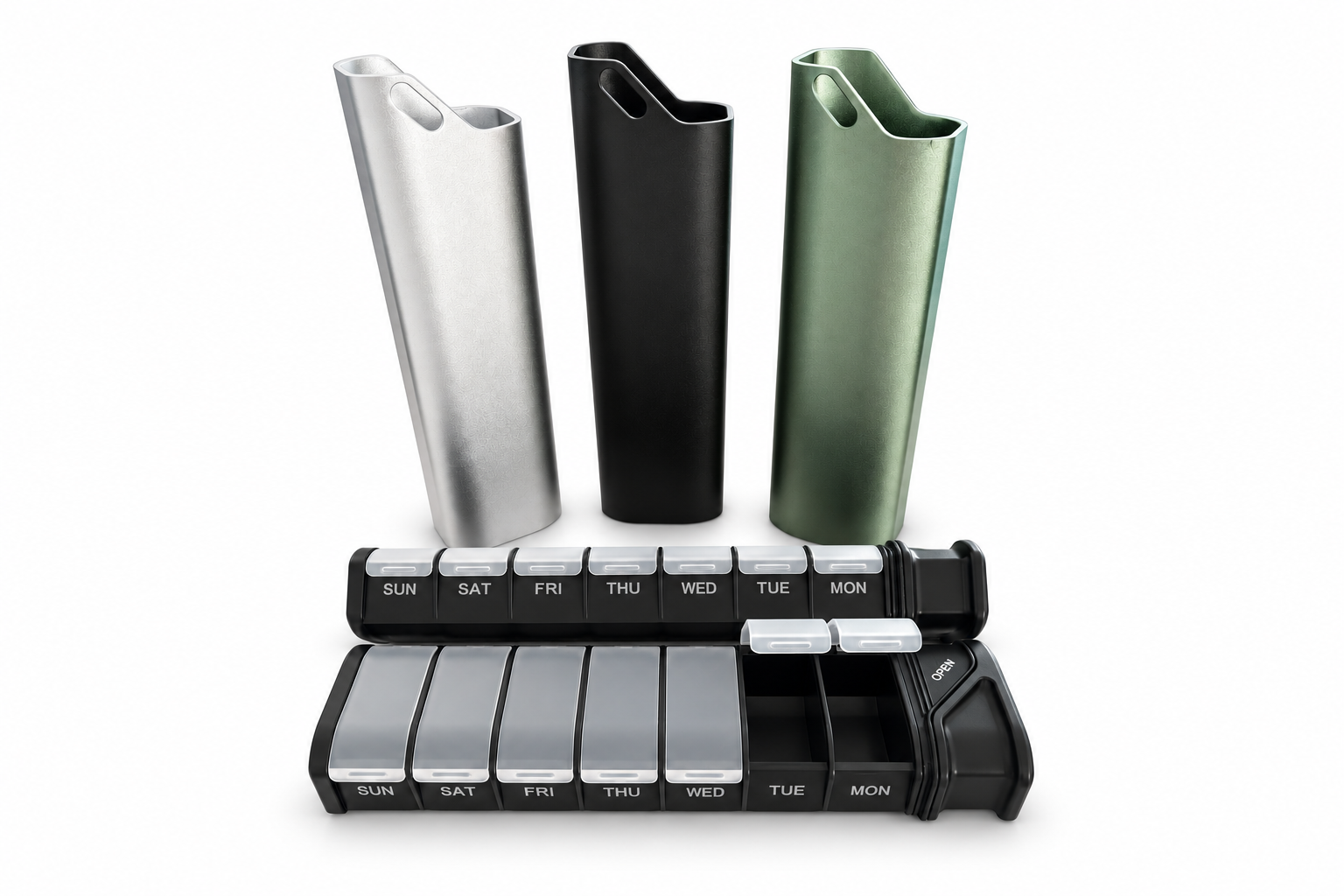 SY-008-3 New-Design Aluminum Weekly Pill Organizer
