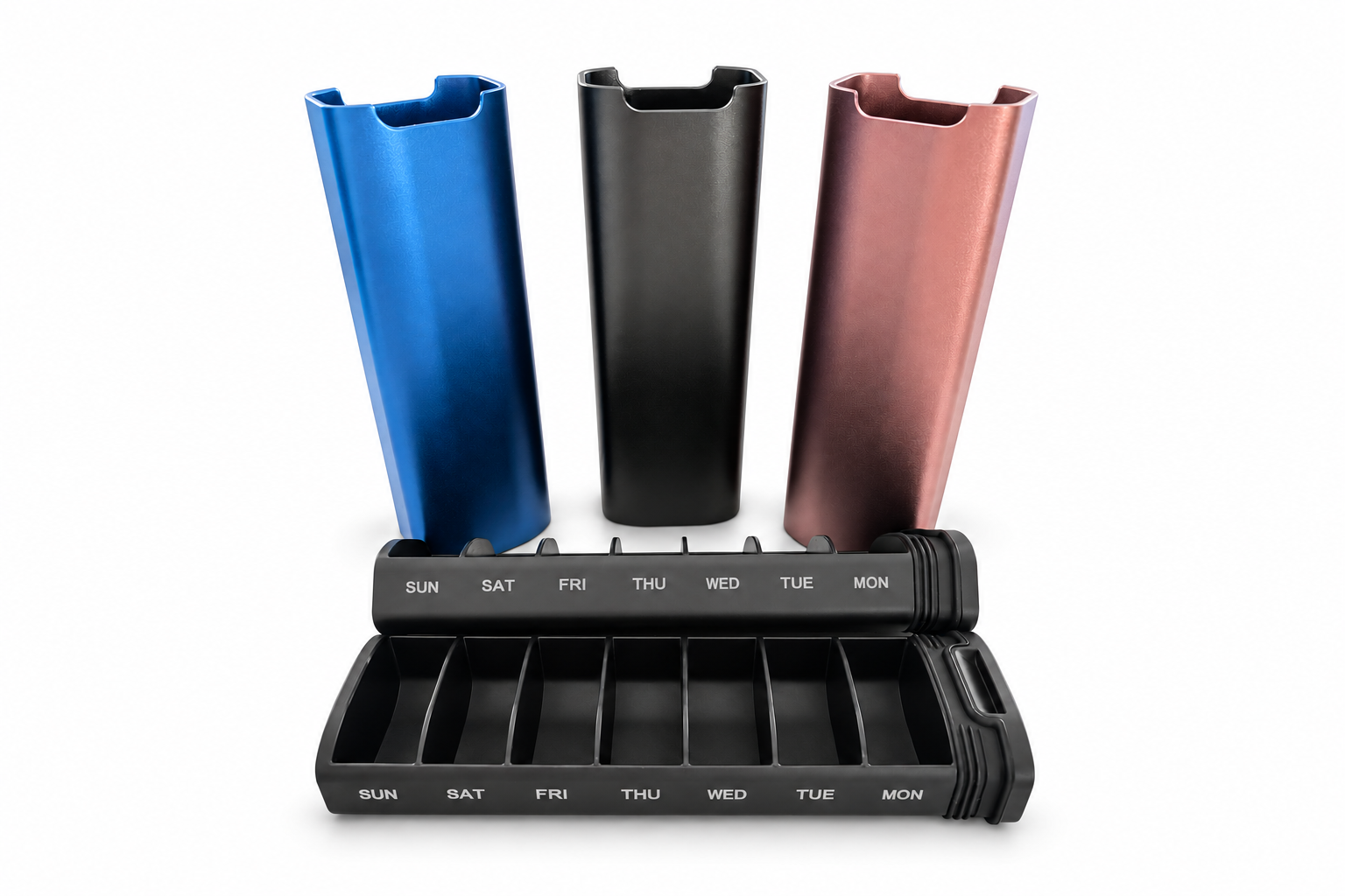 SY-008-5 Exterior-Upgrade Aluminum Weekly Pill Organizer